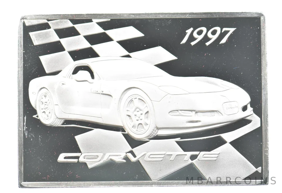 1997 Corvette Silver Art Bar Vintage Car *3268