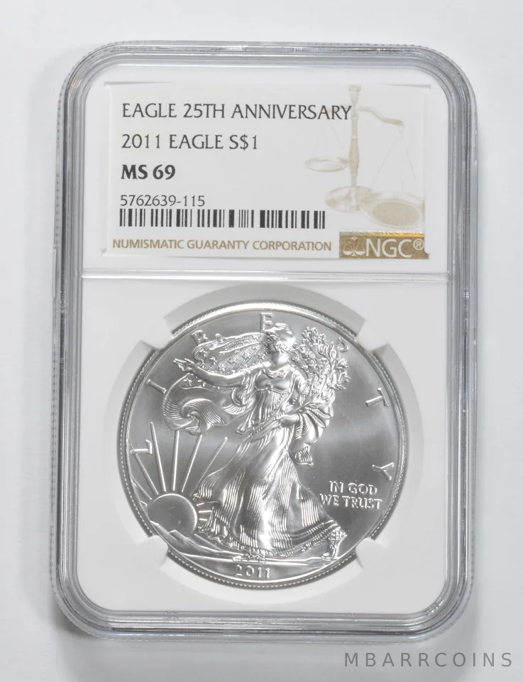 2011 American Silver Eagle MS69 NGC Brown Label