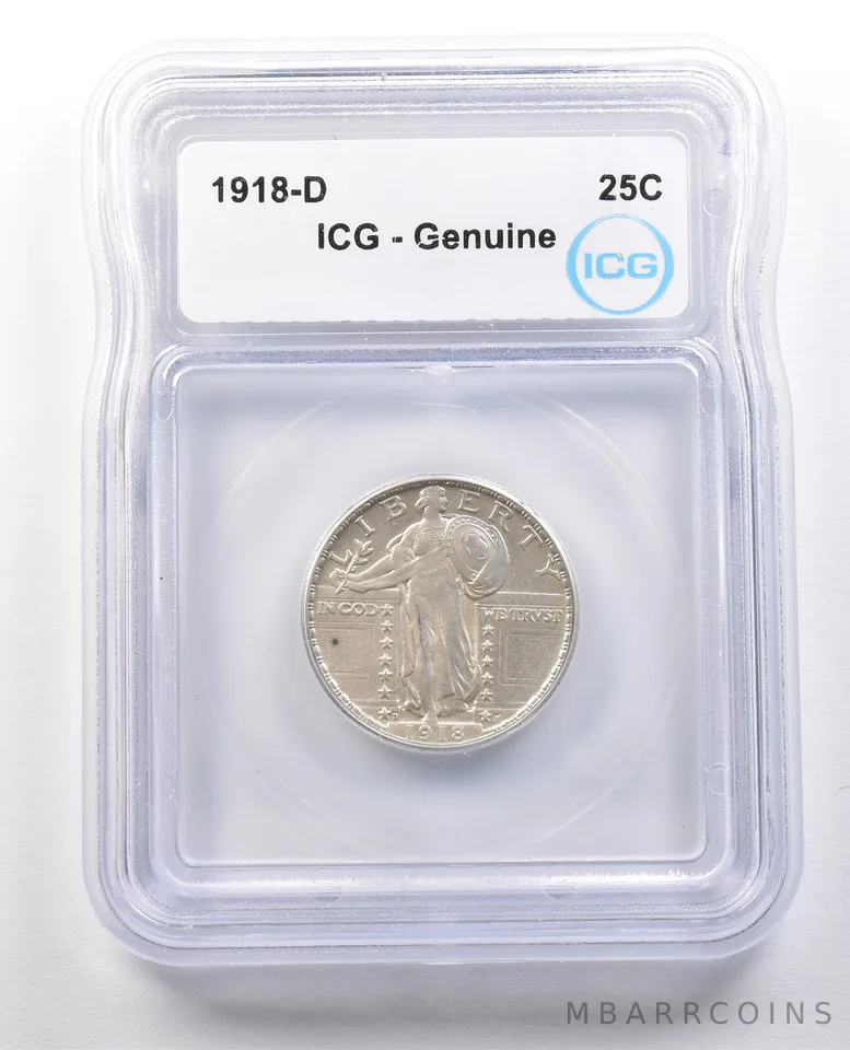 1918-D Standing Liberty Quarter Genuine ICG *1207