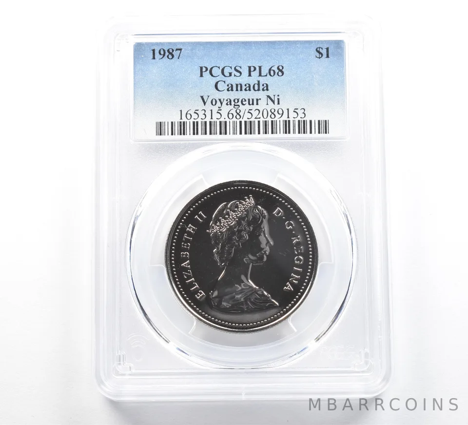 1987 Canada 1 Dollar Voyageur PL68 PCGS Blue Label