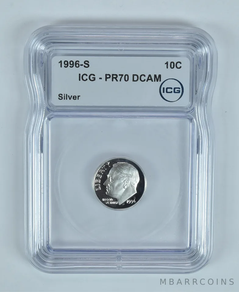 1996-S Roosevelt Dime Silver PR70 DCAM ICG