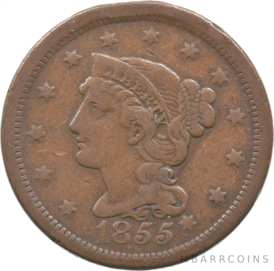 1855 Liberty Head Large Cent Knob On Ear *4789