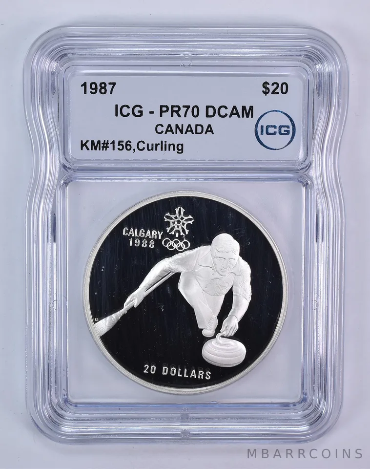 1987 Canada 20 Dollars Calgary Olympics Curling PR70 DCAM ICG