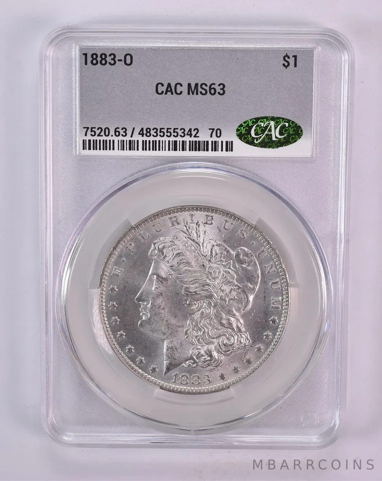 1883-O Morgan Silver Dollar MS63 CAC CACg