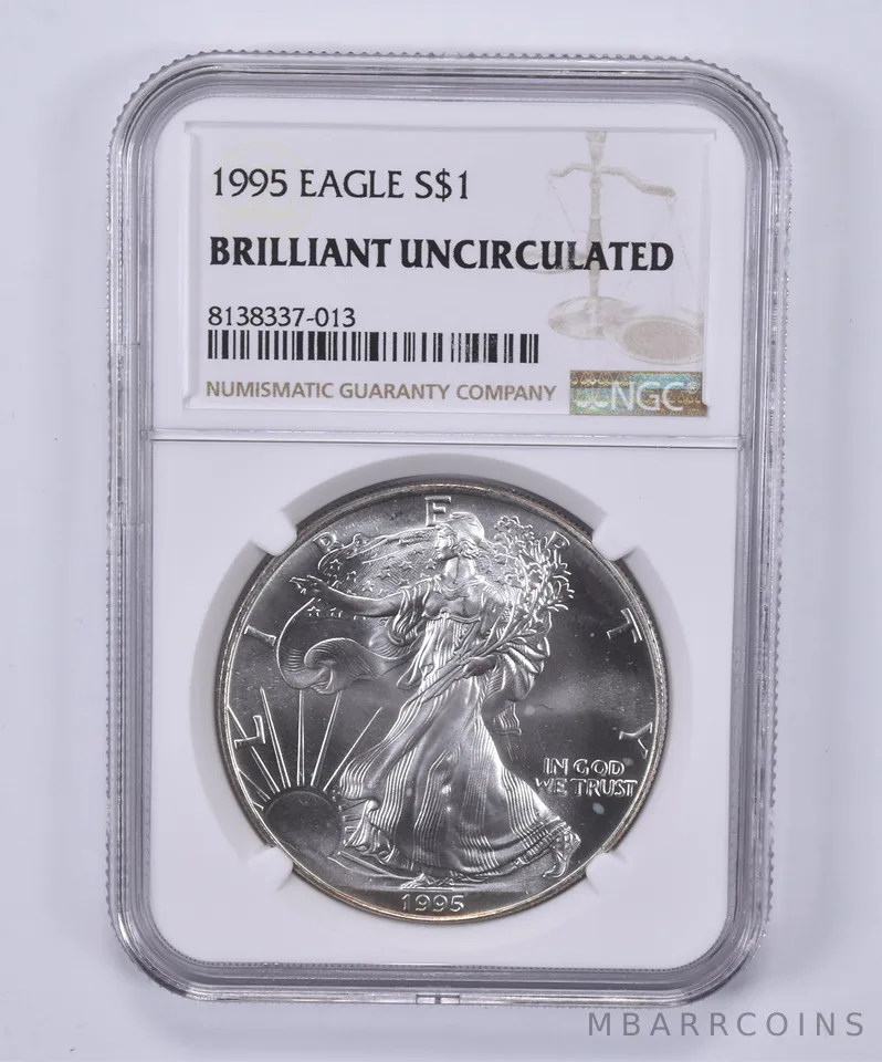 1995 American Silver Eagle BU NGC Brown Label
