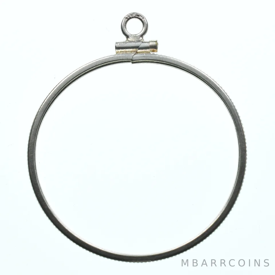 Sterling Silver 33 MM $1 Canadian Coin Bezel Pendant Frame Edge *2180