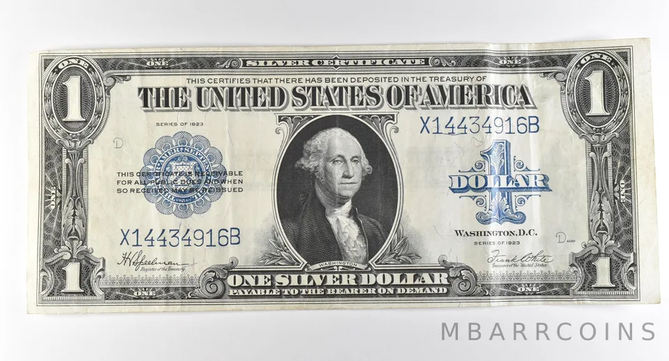 1923 $1 Silver Certificate Large Note Blue Seal *2910
