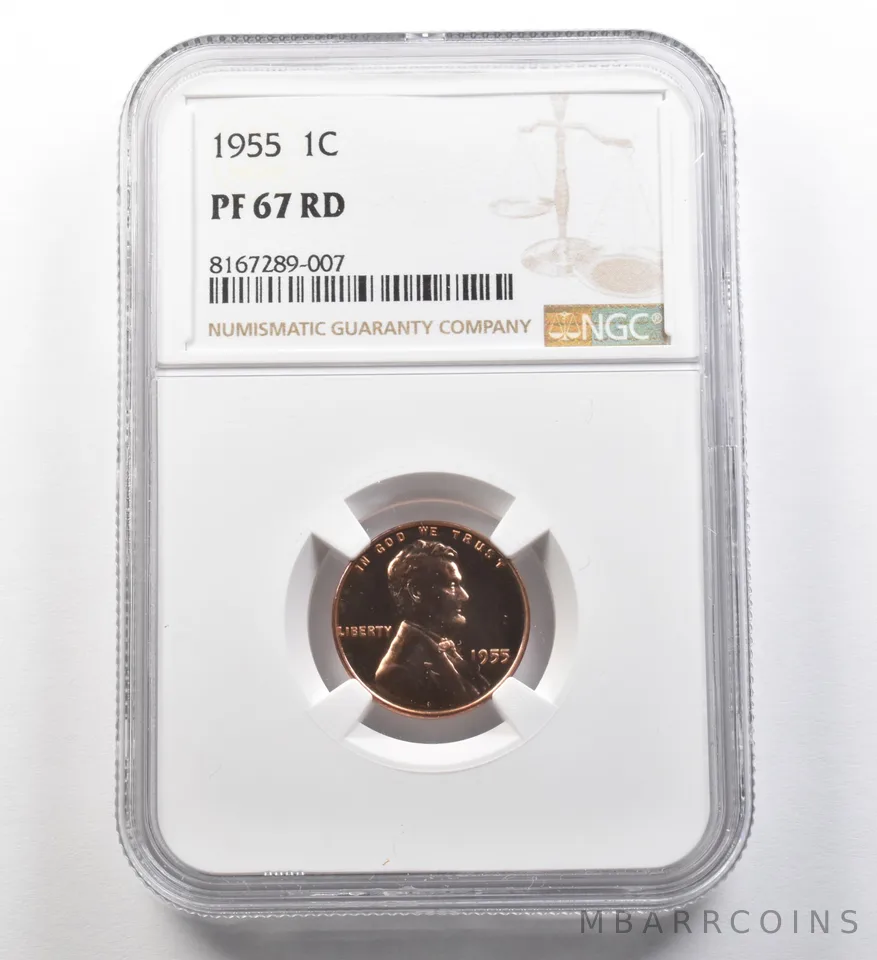 1955 Lincoln Wheat Cent PF67 RD NGC *8114