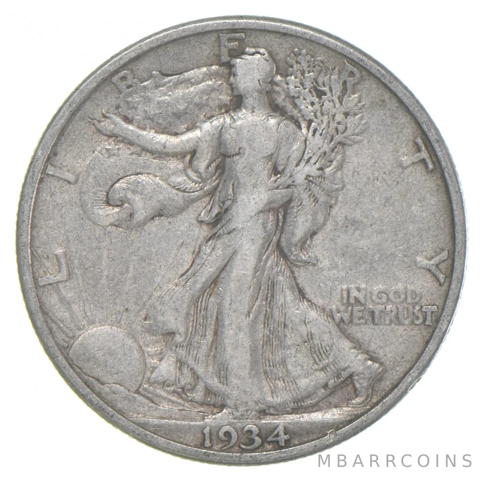 1934-S XF Walking Liberty Half Dollar 90% Silver