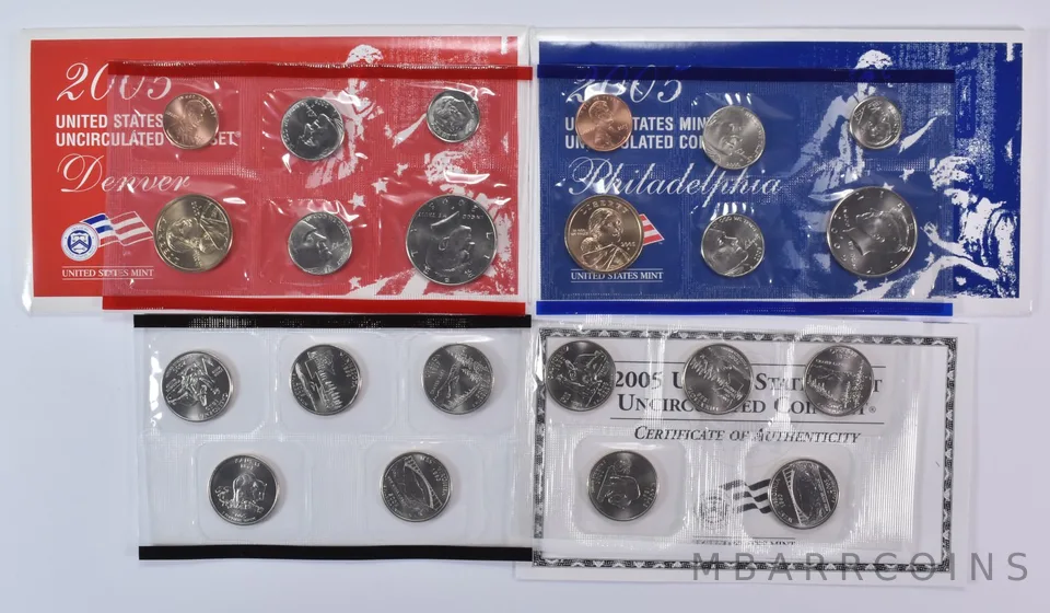 2005 Mint Set with Original Envelopes & Flatpacks (22 coins)