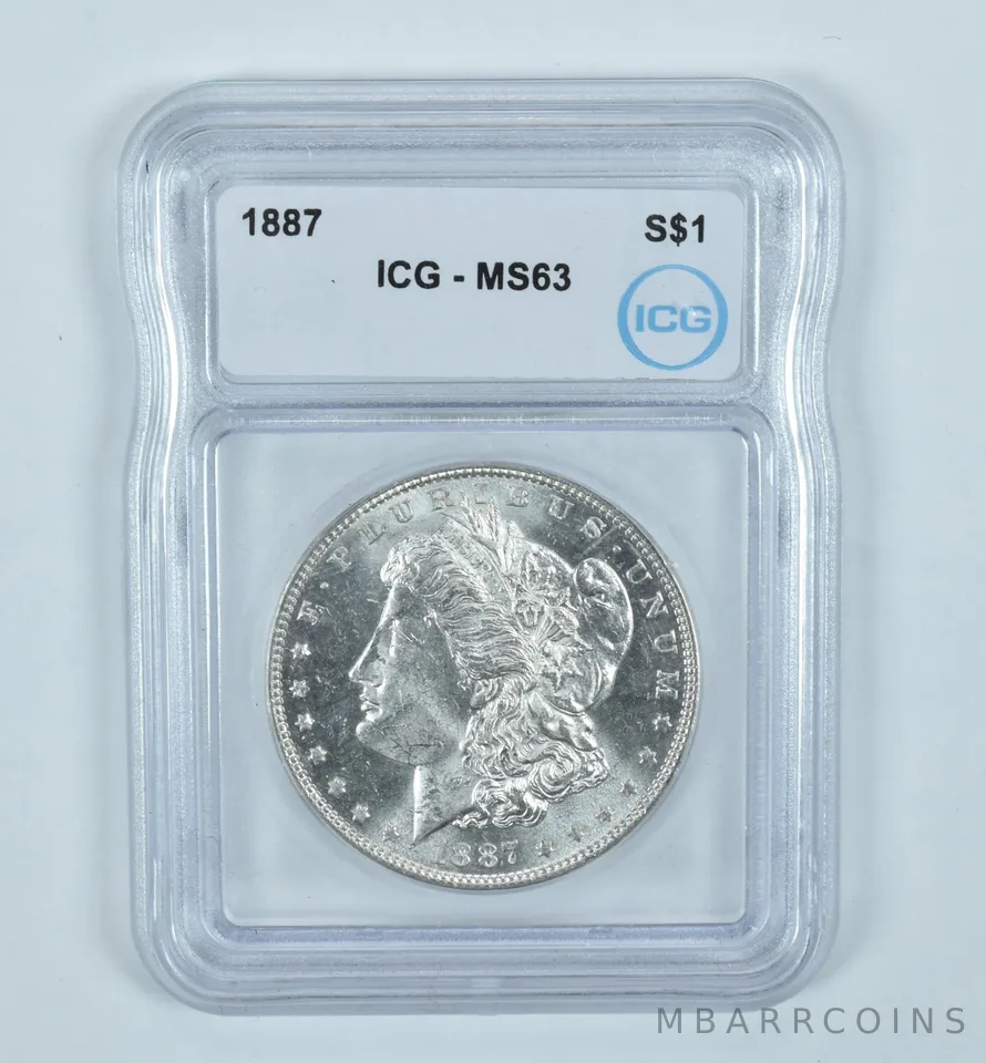 1887 Morgan Silver Dollar MS63 ICG