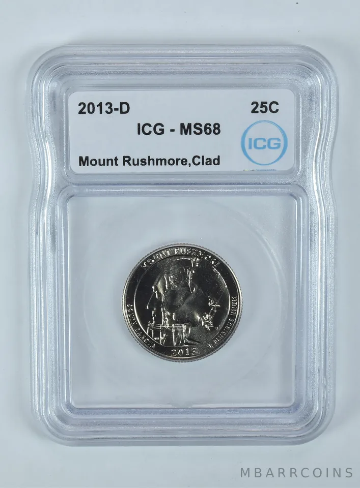 2013-D Washington Quarter ATB Mount Rushmore CLAD MS68 ICG