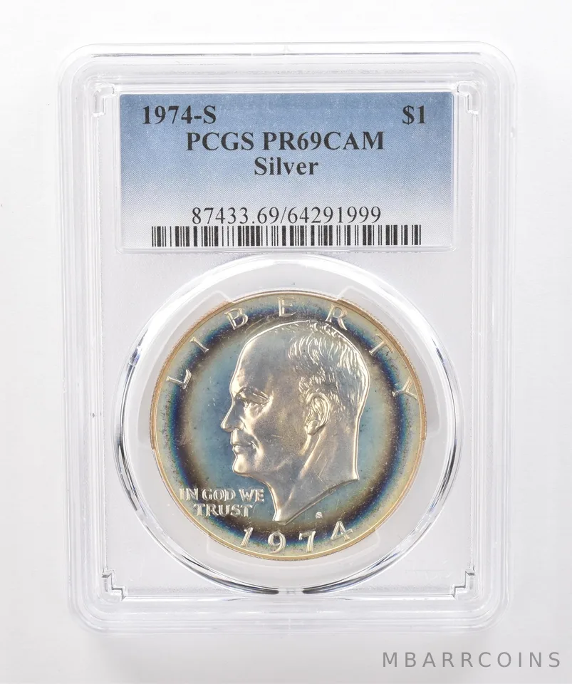 1974-S Eisenhower $1 Silver PR69 CAM PCGS Beautiful Tone *1955