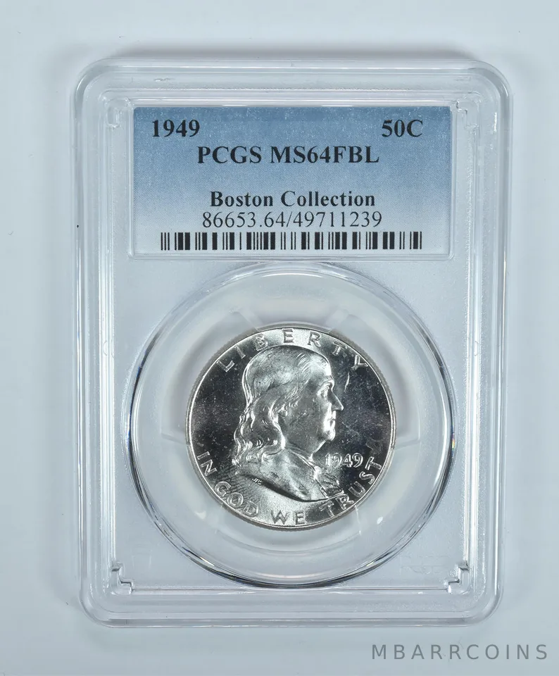 1949 Franklin Half Dollar Boston Collection MS64 FBL PCGS Blue Label