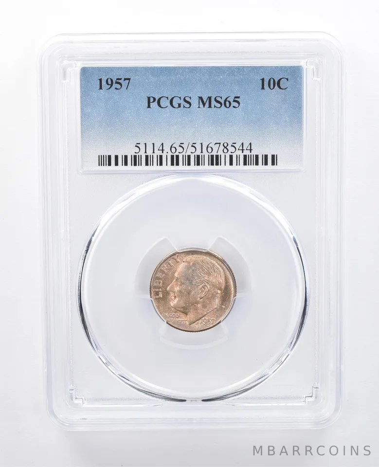 1957 Roosevelt Dime MS65 PCGS Beautiful Tone *8064