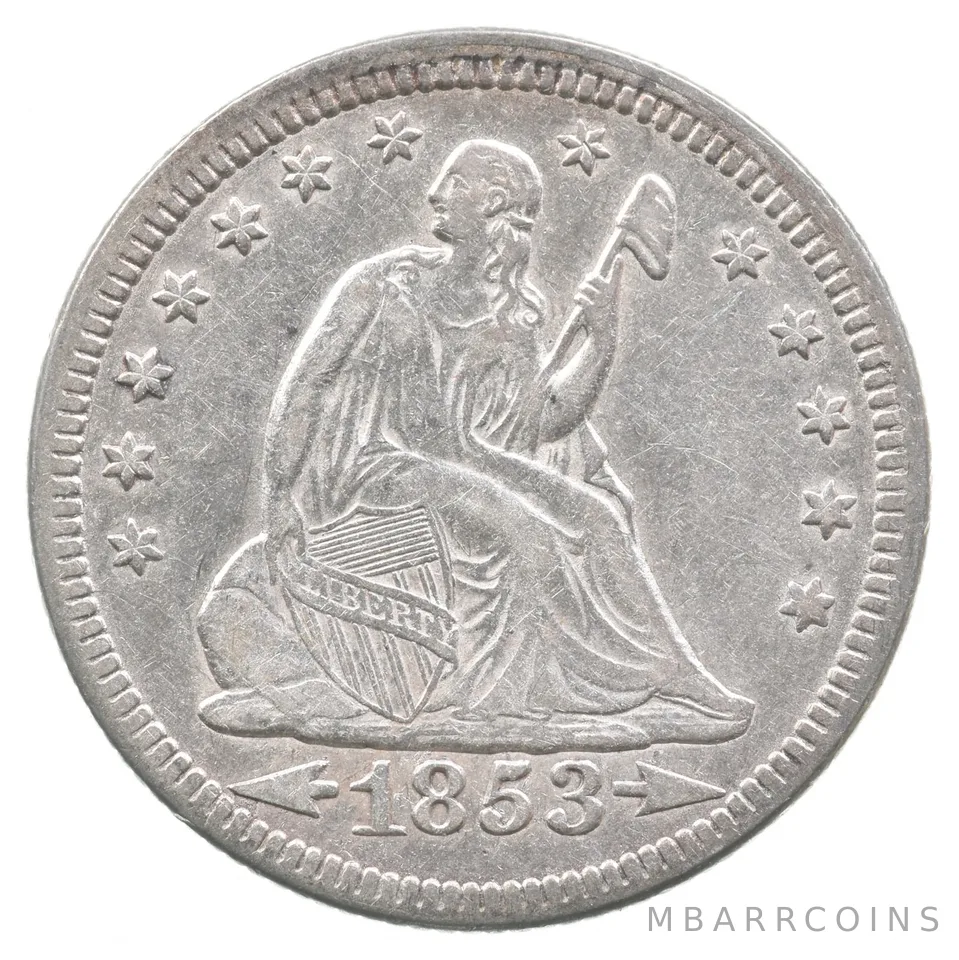 1853 Seated Liberty Quarter Arrows *8876