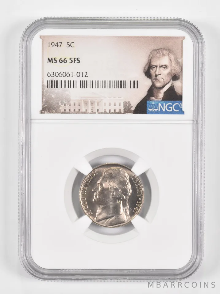 MS66 5FS 1947 Jefferson Nickel NGC *1270