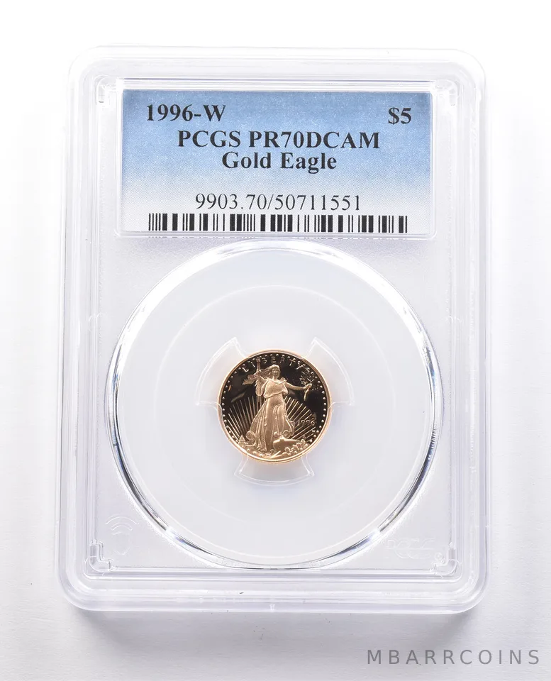 1996-W $5 American Gold Eagle 1/10 Oz Gold PR70 DCAM PCGS