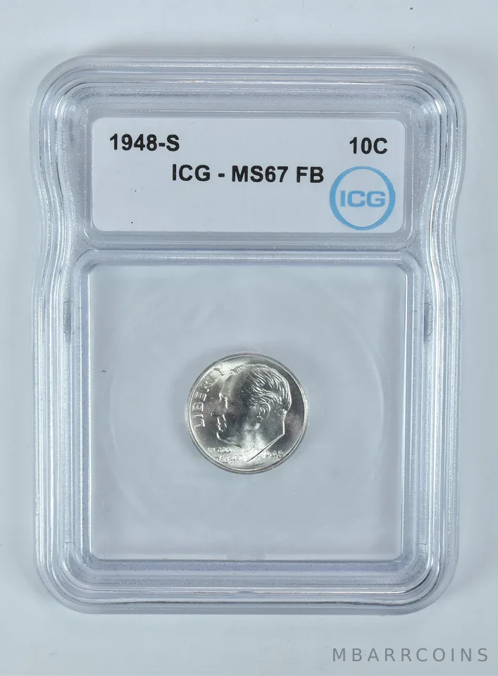 1948-S Roosevelt Dime MS67 FB ICG