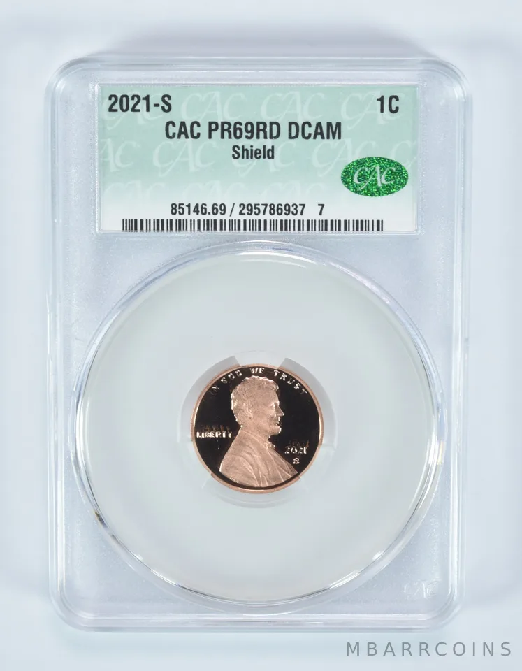 2021-S Lincoln Shield Cent PR69 RD DCAM CAC CACg