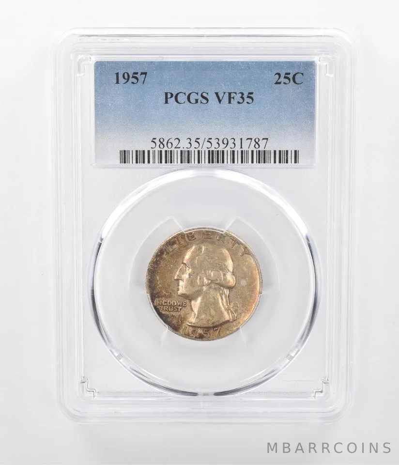 1957 Washington Quarter VF35 PCGS Beautiful Tone a1122