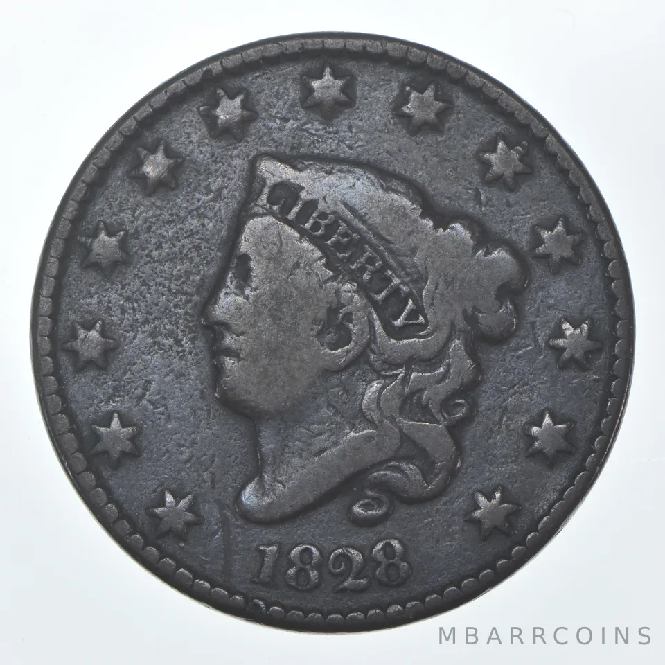 1828 Matron Head Large Cent Dark Tone *8056