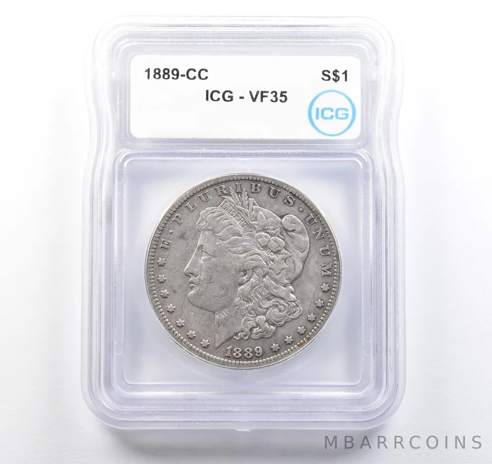 1889-CC Morgan Silver Dollar VF35 ICG *9719