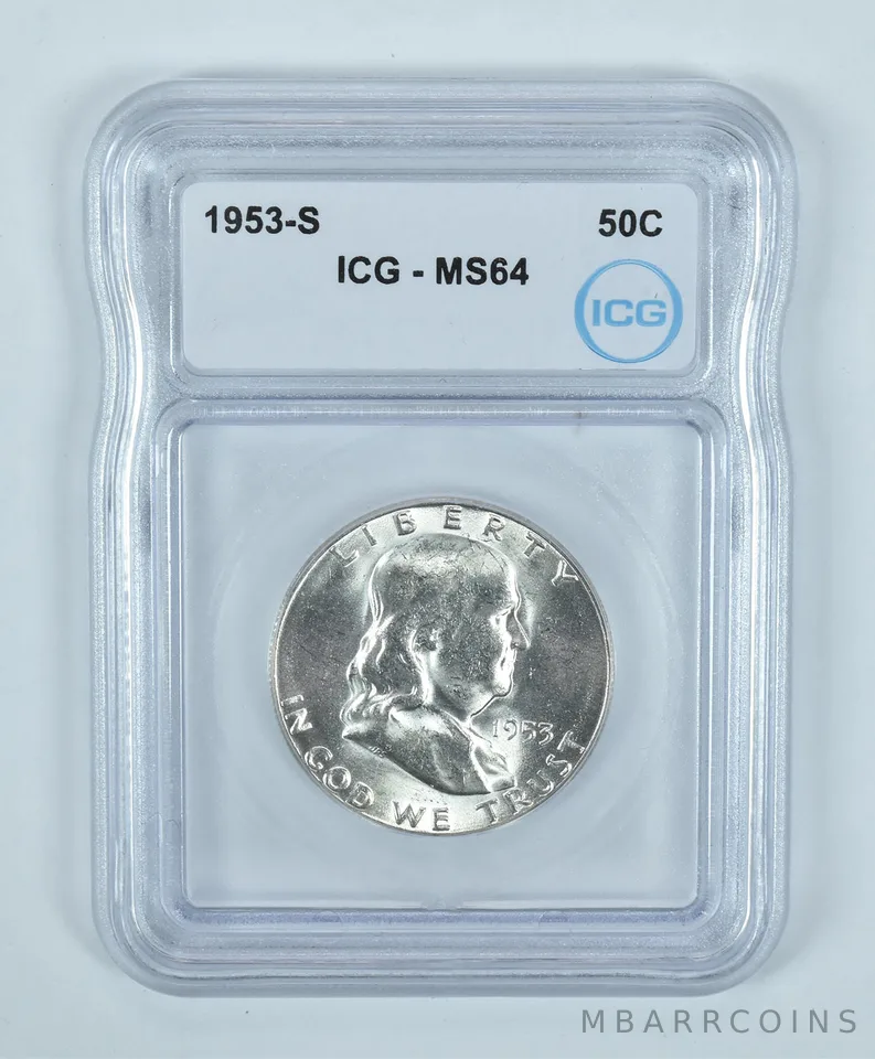 1953-S Franklin Half Dollar MS64 ICG