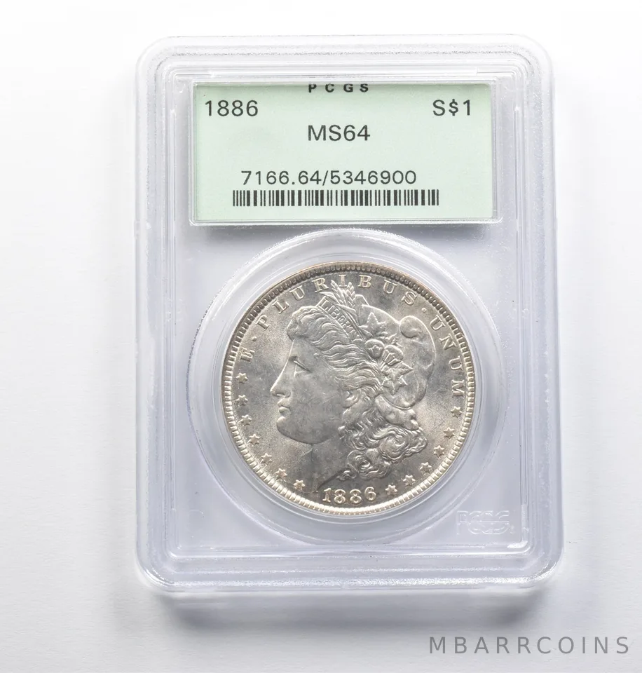 MS64 1886 Morgan Silver Dollar PCGS OGH a0895
