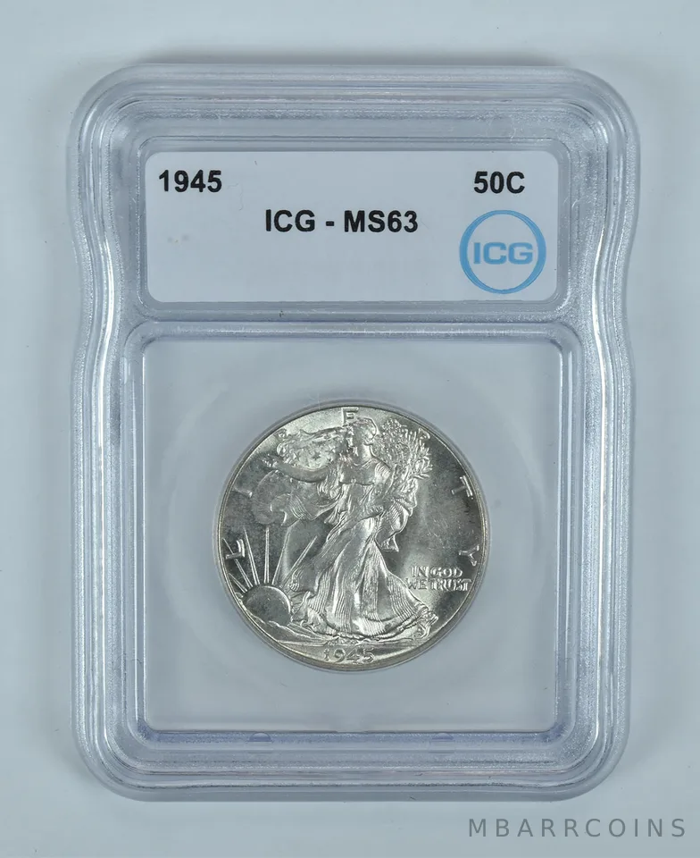 1945 Walking Liberty Half Dollar MS63 ICG