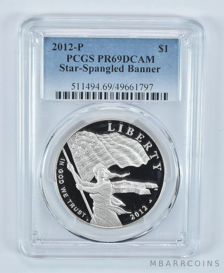 2012-P Star-Spangled Banner Commemorative Dollar PR69 DCAM PCGS Blue Label