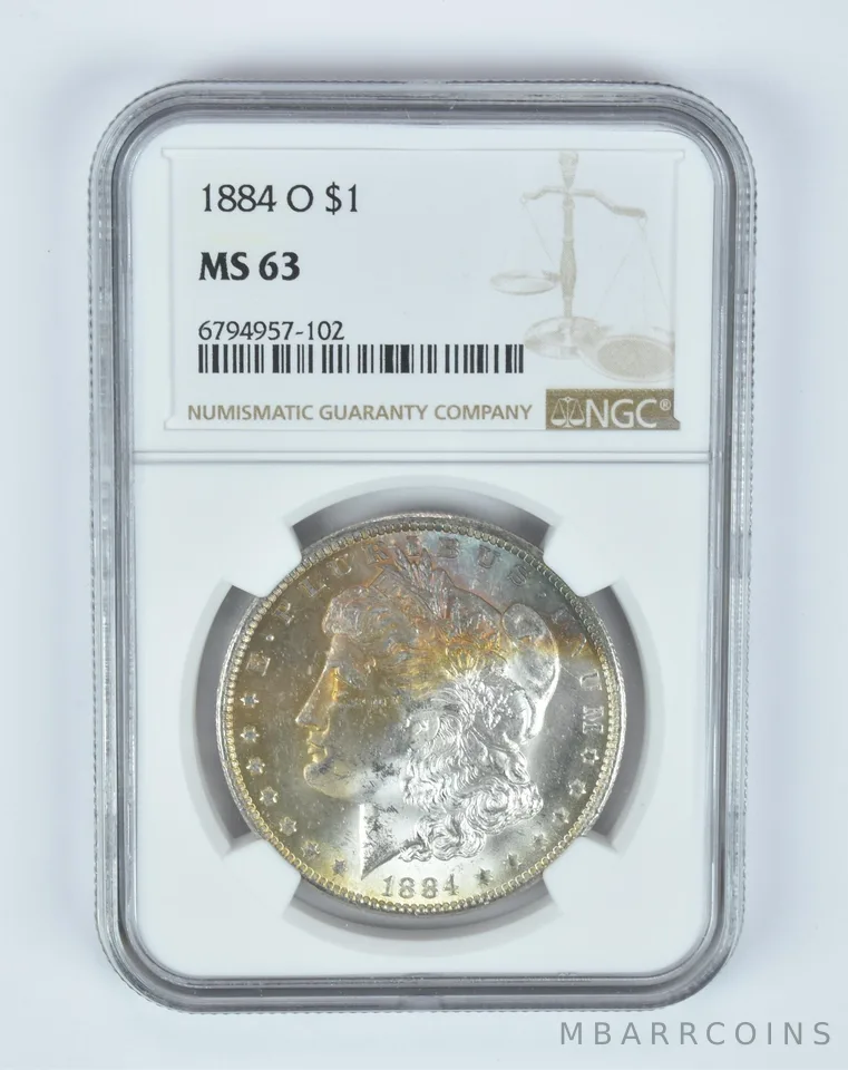 MS63 1884-O Morgan Silver Dollar NGC Beautifully Toned a7465