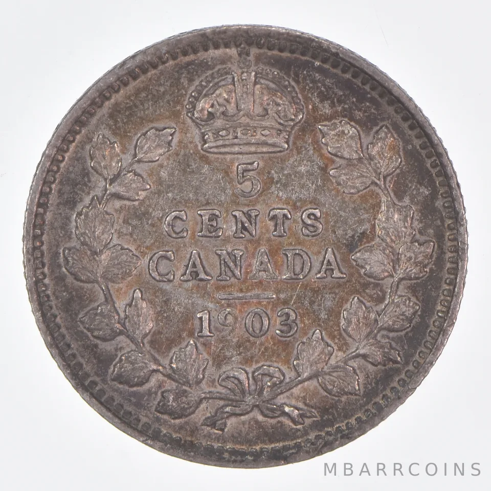 Better Date - 1903 Canada 5 Cents World Coin- Silver *135