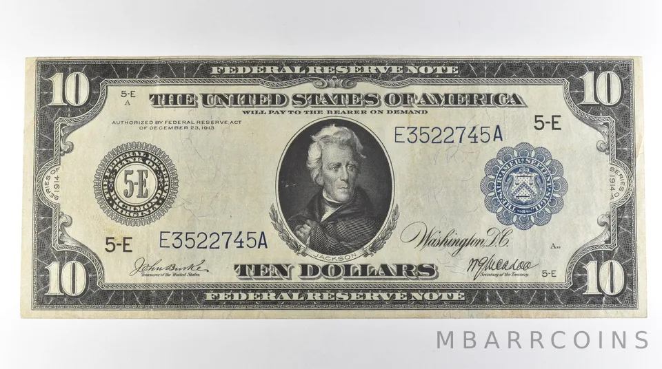 1914 $10 Richmond VA FRN Large Note Blue Seal *3102
