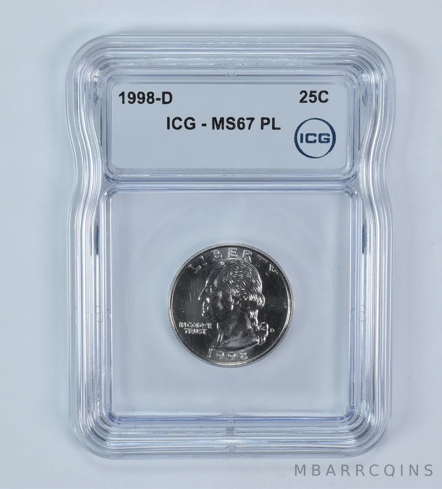 1998-D Washington Quarter MS67 PL ICG