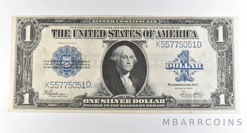 1923 $1 Silver Certificate Large Note Blue Seal *3706