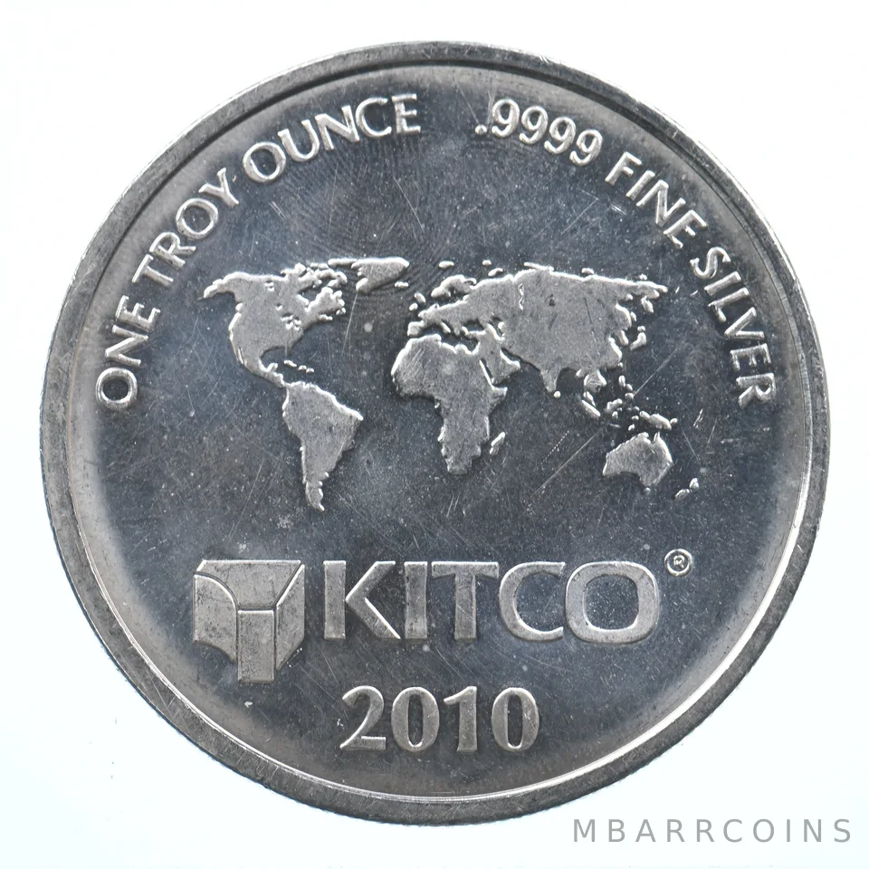 VINTAGE Art Bar/Round - 2010 KITCO 1 Oz. .999 Silver - One Troy Ounce *896