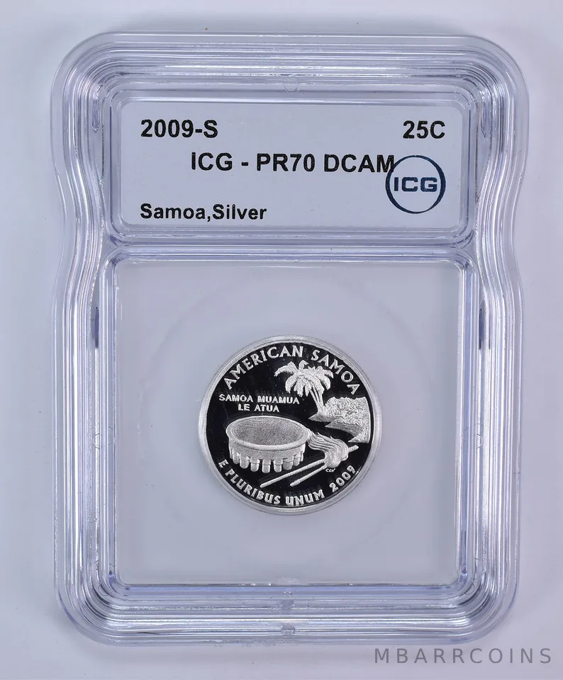 2009-S Washington State Quarter American Samoa Silver PR70 DCAM ICG