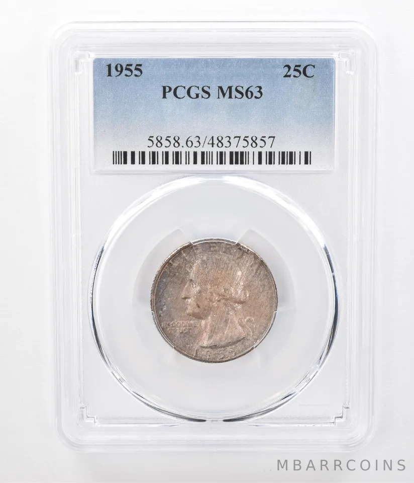 1955 Washington Quarter MS63 PCGS Beautifully Toned a7283