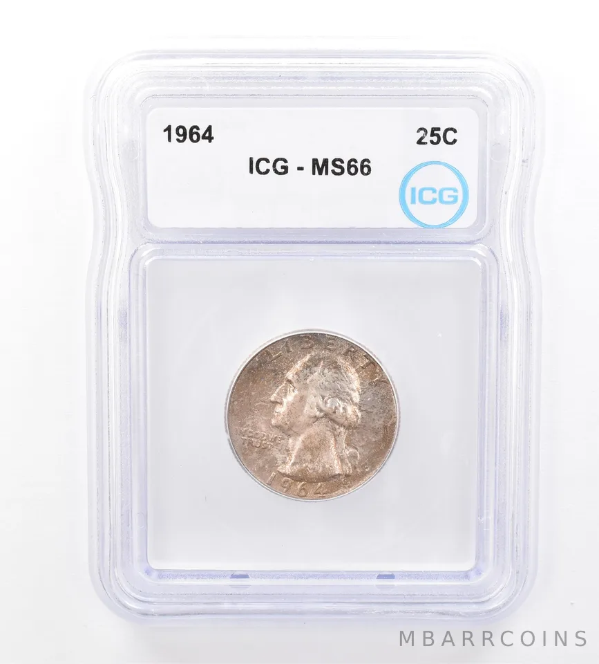 1964 Washington Quarter MS66 ICG Beautiful Tone *1684