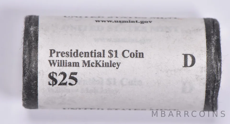 2013-D William McKinley Presidential $1 Coin Roll $25 Unc US Mint BU