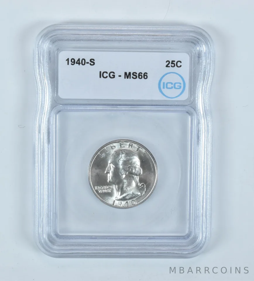 1940-S Washington Quarter MS66 ICG