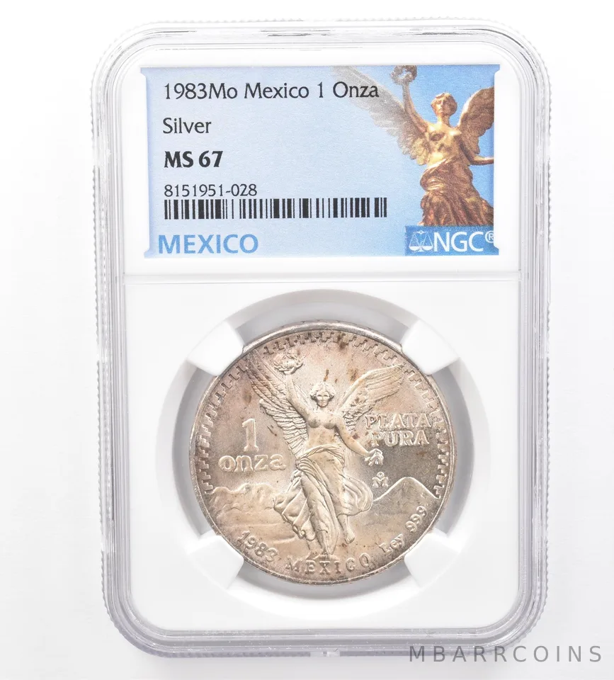 1983 Mo Mexico 1 Onza Silver Libertad MS67 NGC Beautiful Tone *1734