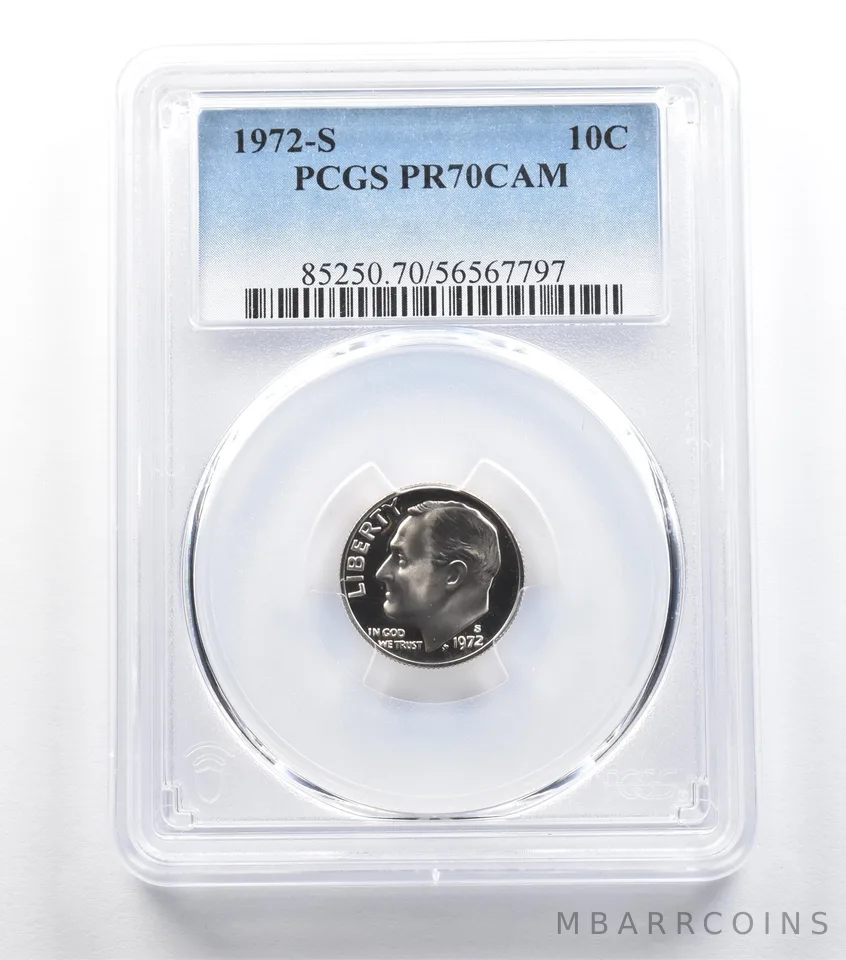 1972-S Roosevelt Dime PR70 CAM PCGS *5414