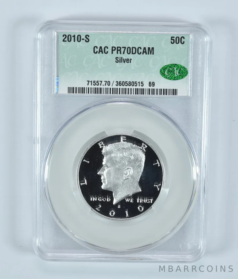2010-S Kennedy Half Dollar Silver PR70 DCAM CAC CACg