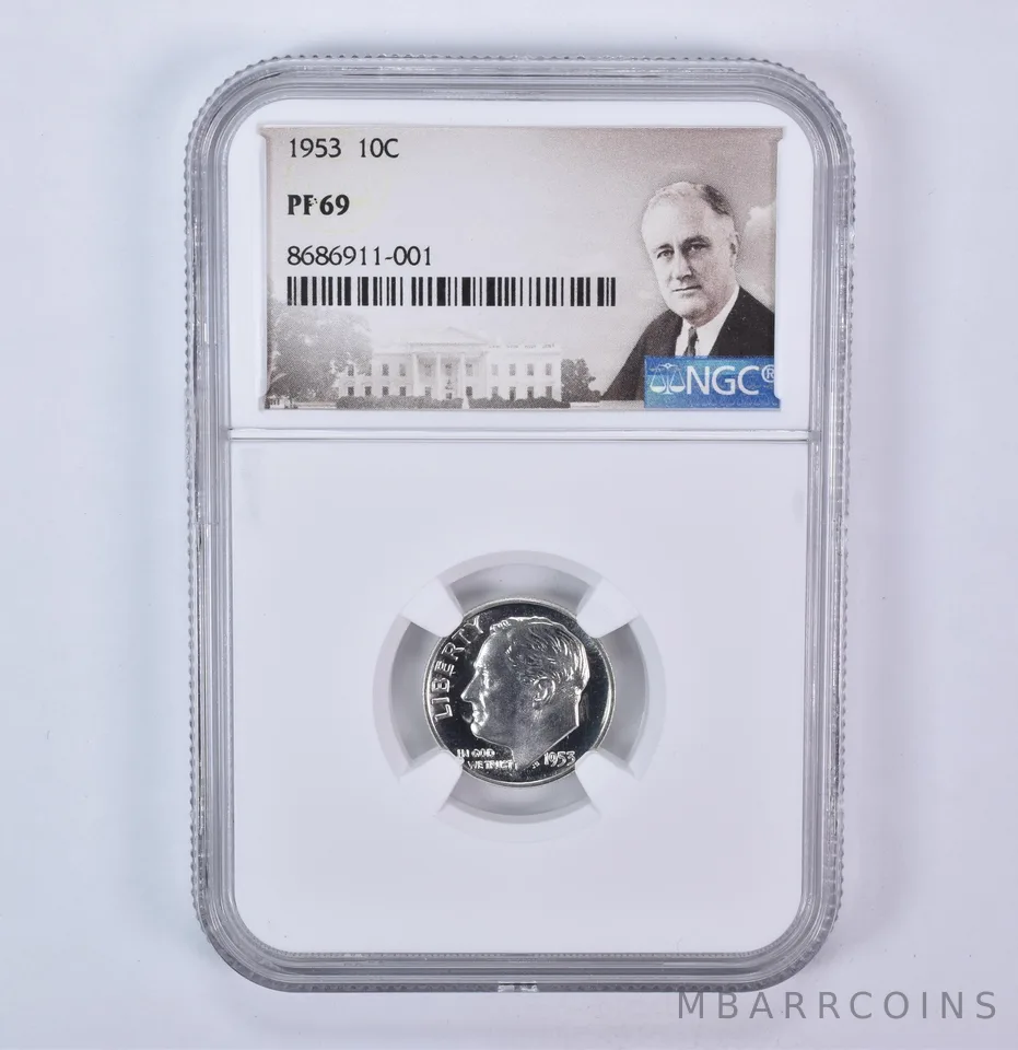 1953 Roosevelt Dime PF69 NGC Special Label
