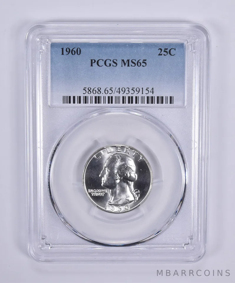 1960 Washington Quarter MS65 PCGS Blue Label