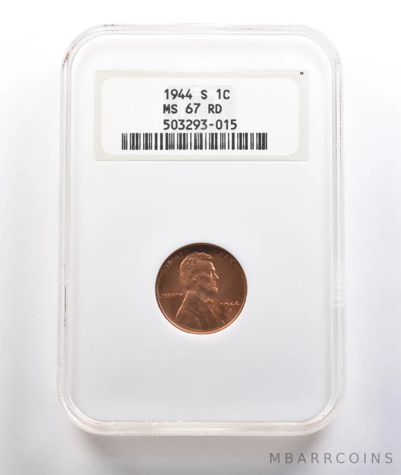 1944-S Lincoln Wheat Cent MS67 RD NGC OLD HOLDER a6823