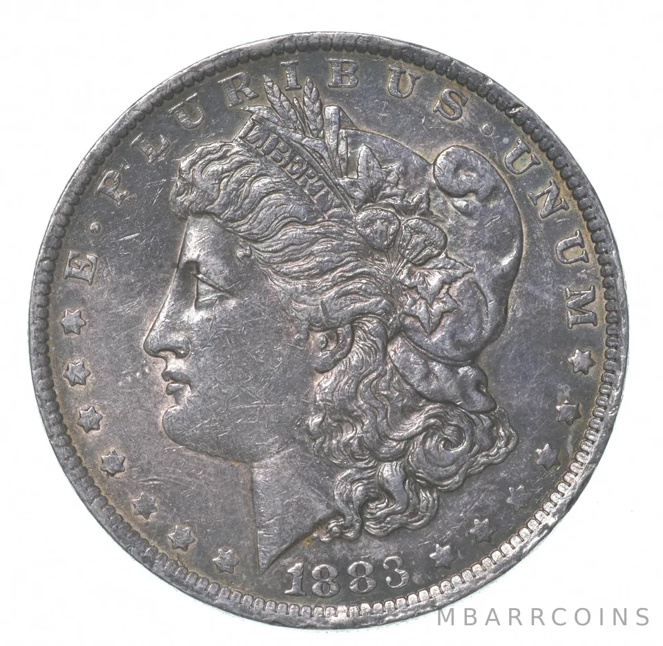 1883-O Morgan Silver Dollar Misaligned Die ERROR a4349