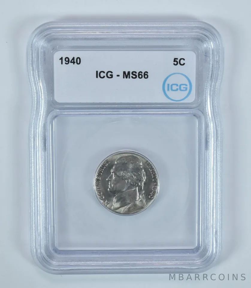 1940 Jefferson Nickel MS66 ICG